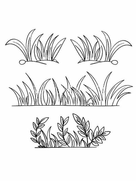 Desenhos de Contorno de grama imprimível para colorir
