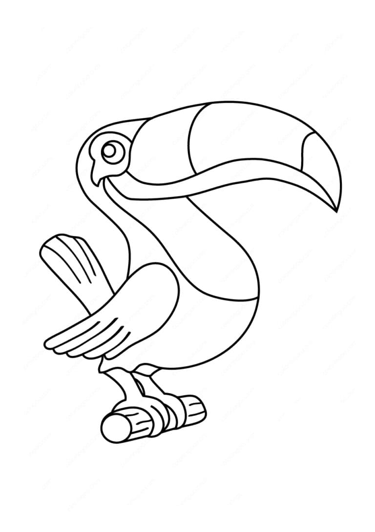 Desenhos de Contorno de tucano imprimível para colorir