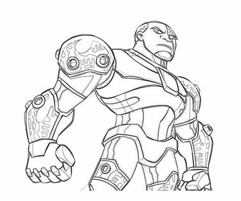 Desenhos de Cyborg contorno para colorir