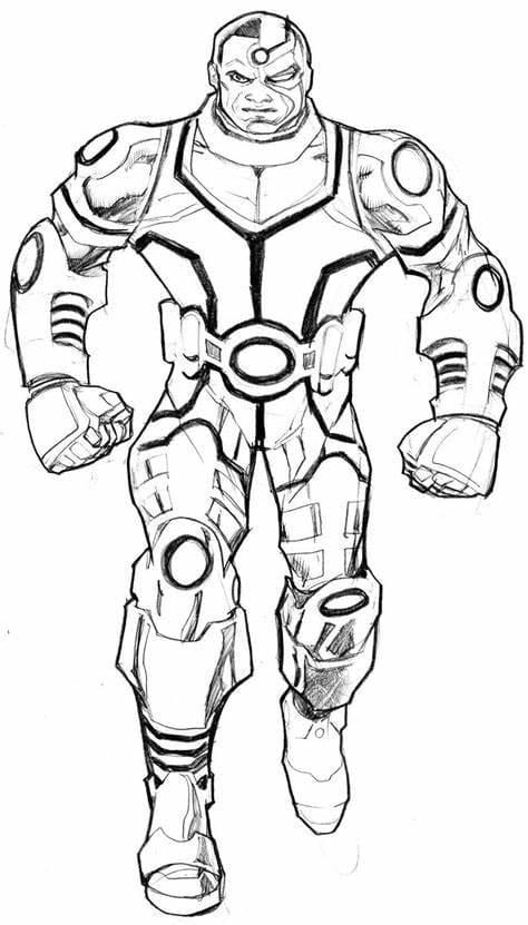 Desenhos de Esboço Cyborg para impressão para colorir