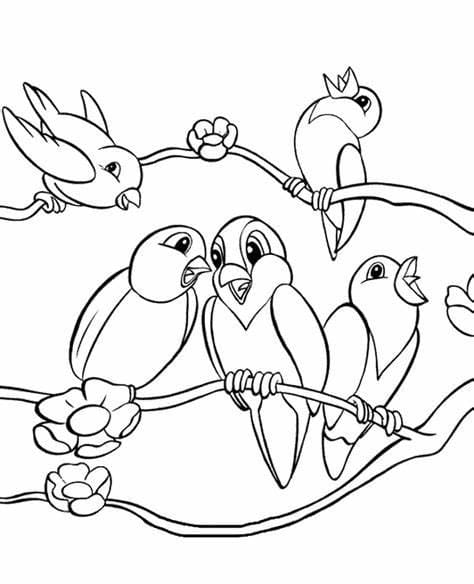 Desenhos de Impressão de pássaros para colorir