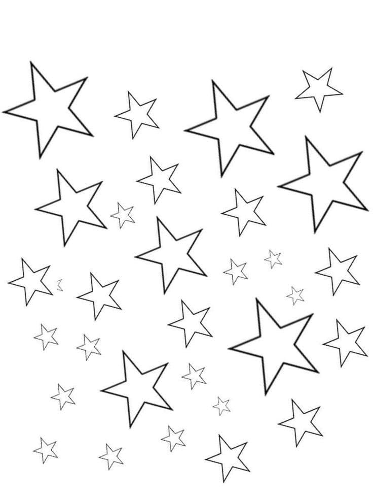 Muitas estrelas para colorir