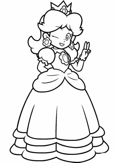 Princesa Daisy para crianças para colorir