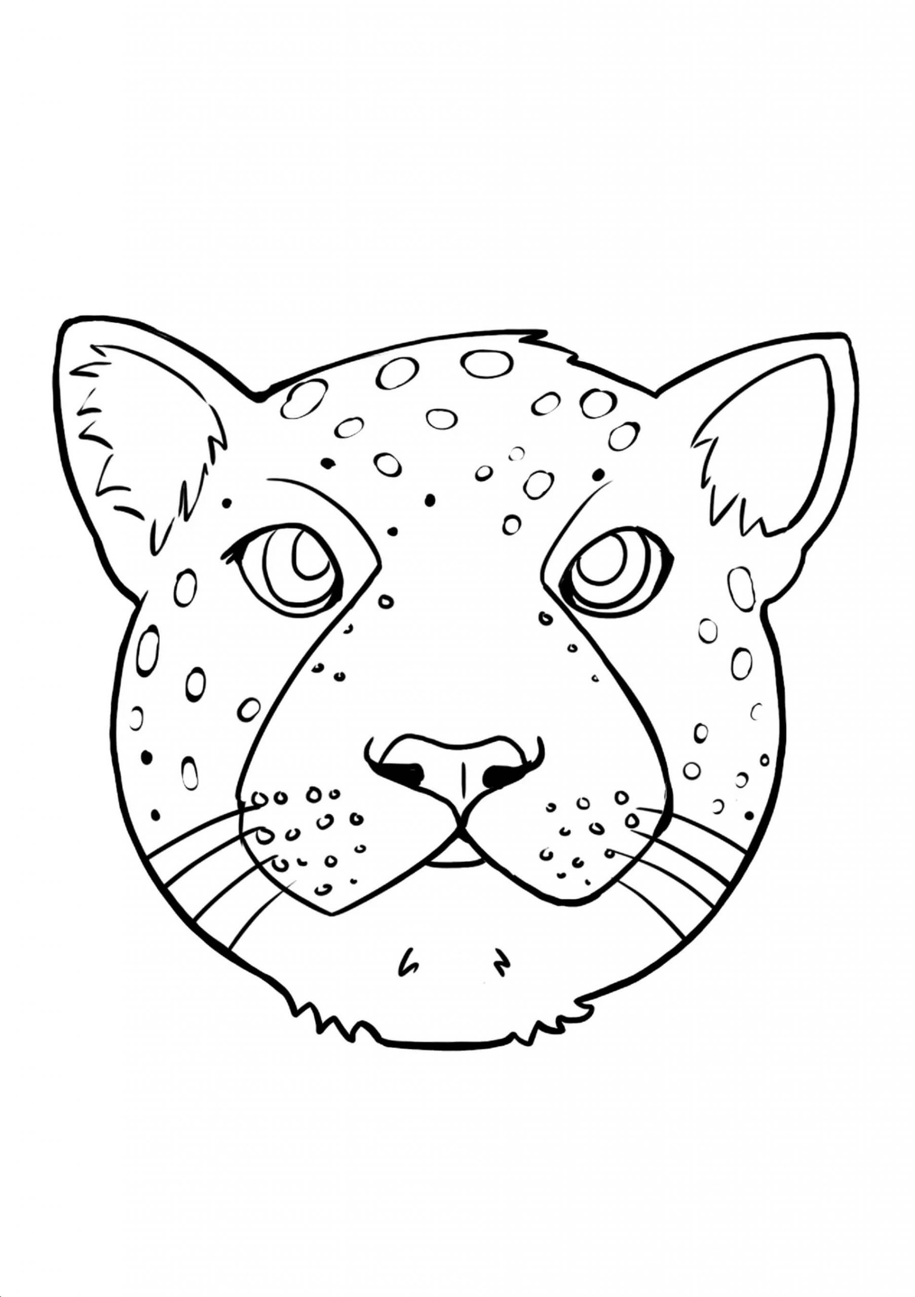 Cabeça Jaguar Básica para colorir
