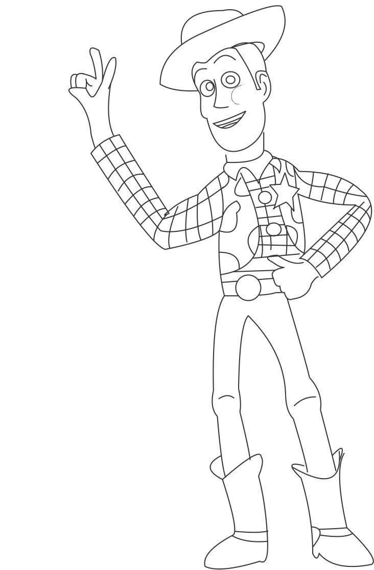Engraçado Woody para colorir