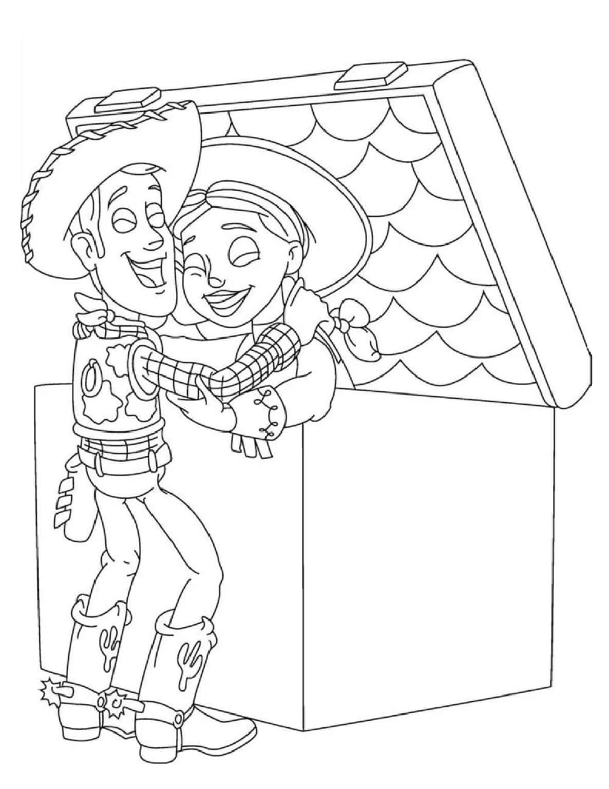 Desenhos de Feliz Woody E Amigo para colorir