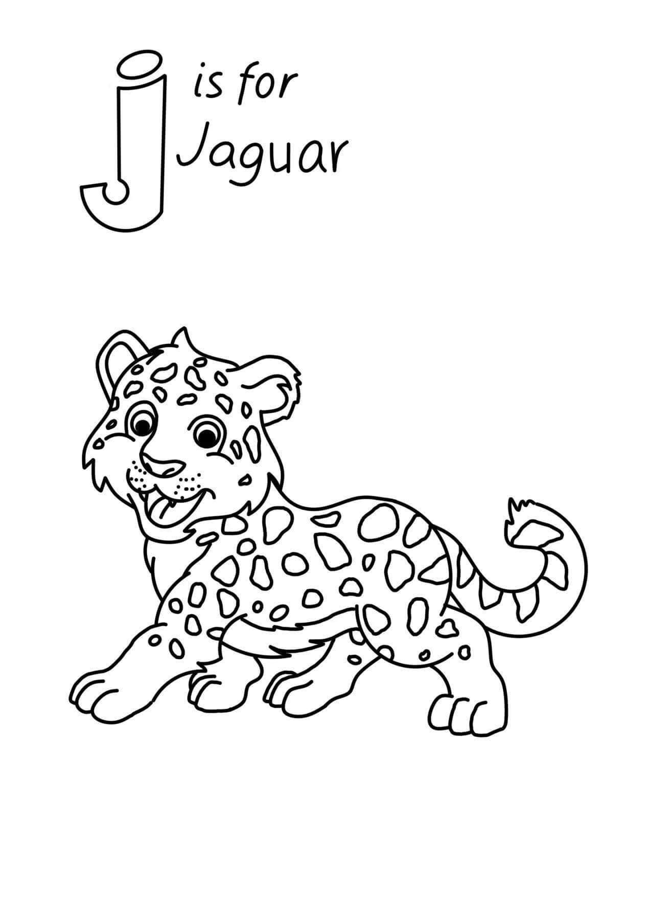 Desenhos de J É Para Jaguar para colorir