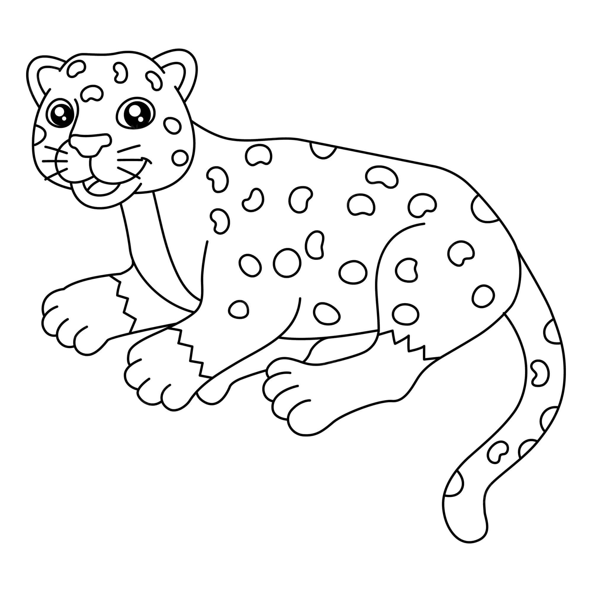 Desenhos de Jaguar Divertido para colorir