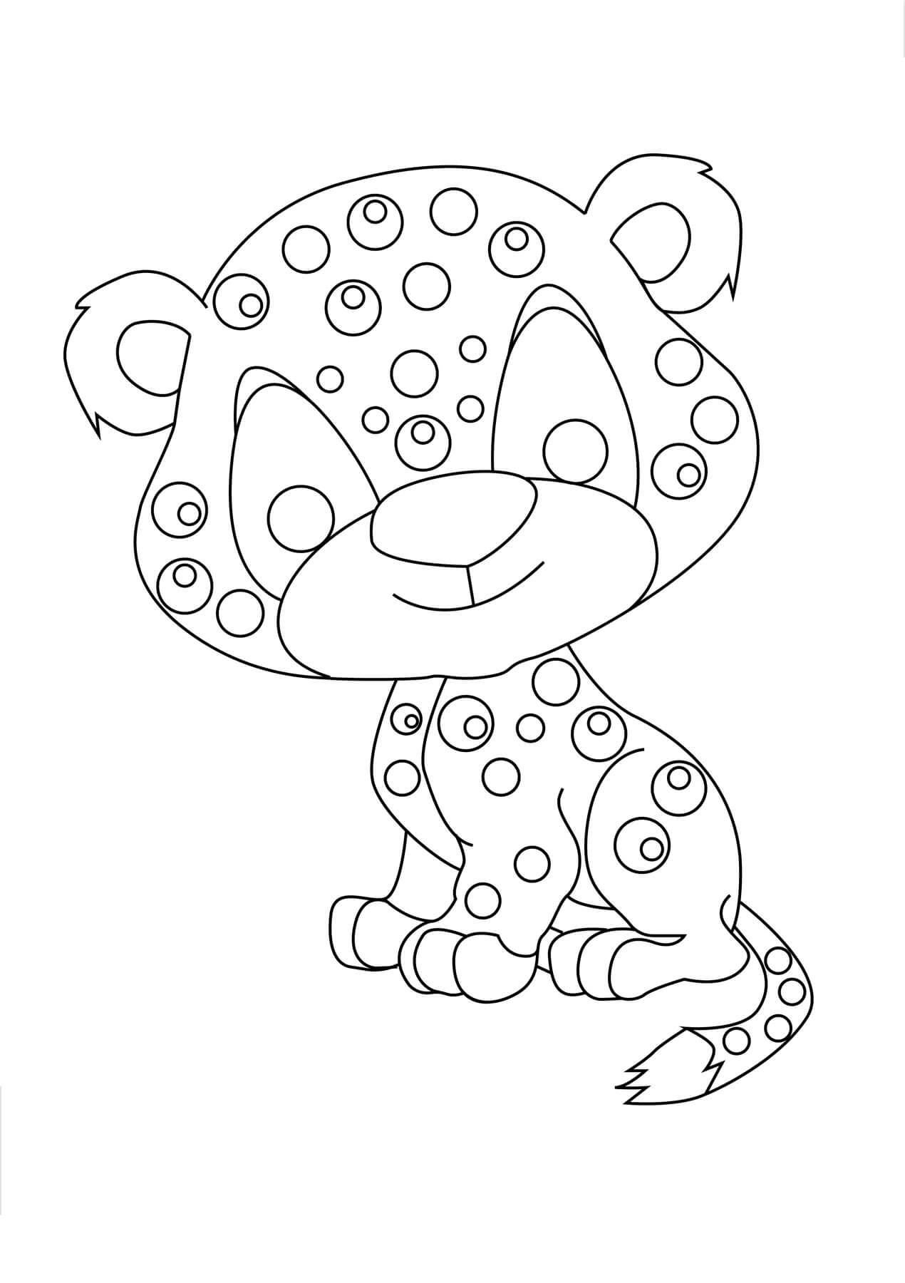 Desenhos de Jaguar Sorridente Bebê para colorir