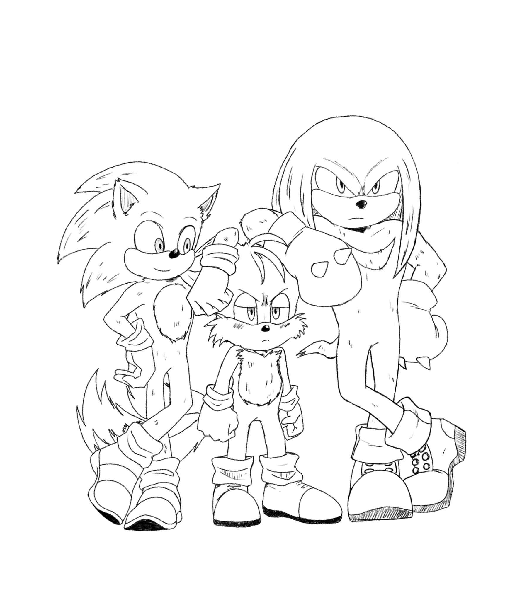 Knuckles e Amigos para colorir