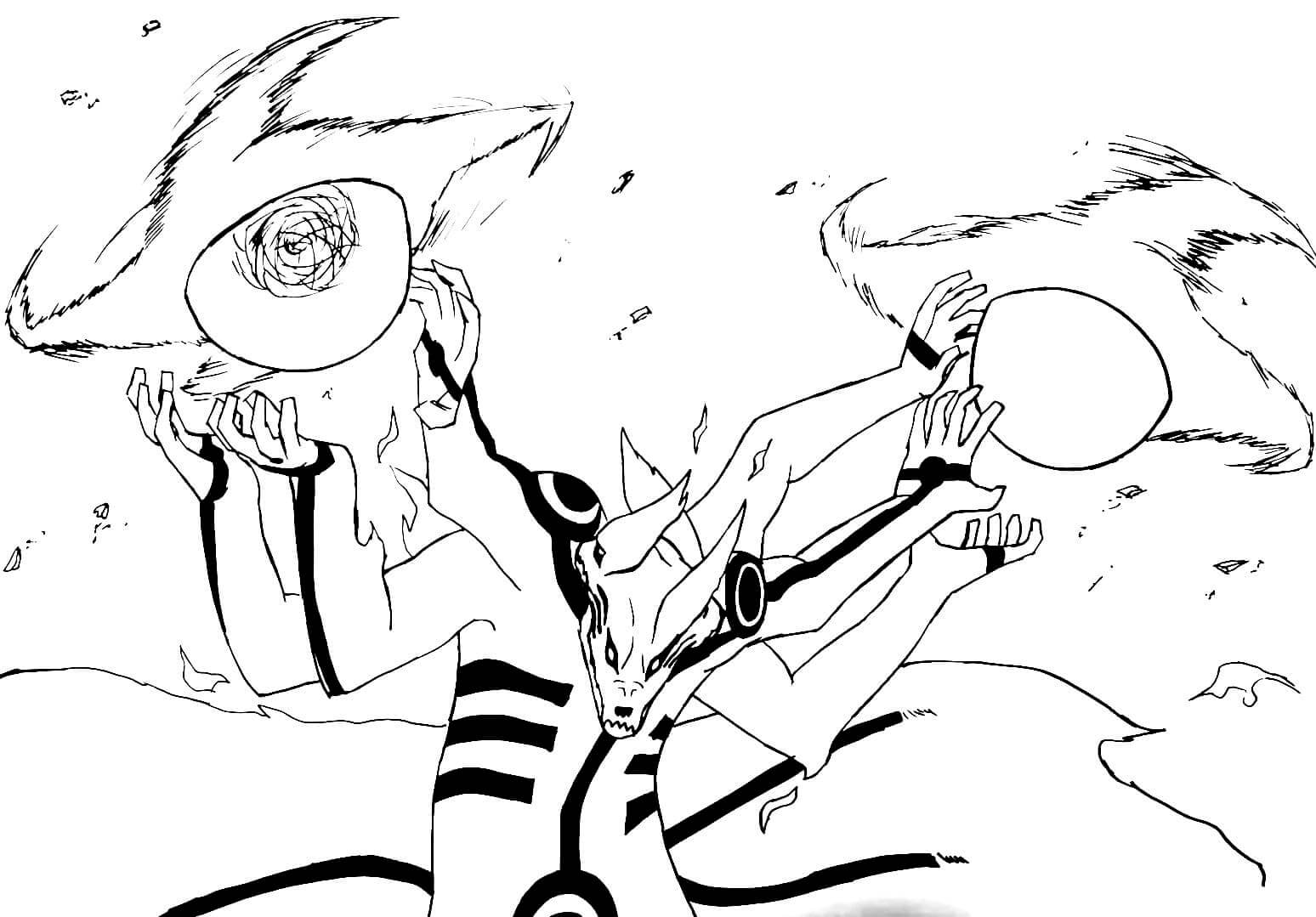 Desenhos de Legal Kurama x Naruto para colorir