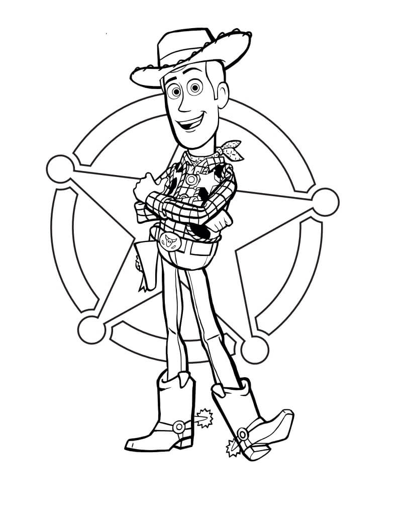Woody Divertido Com Estrela para colorir