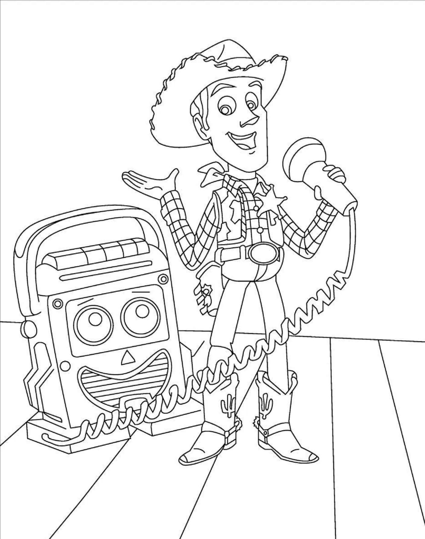 Desenhos de Woody Divertido E Amigo para colorir