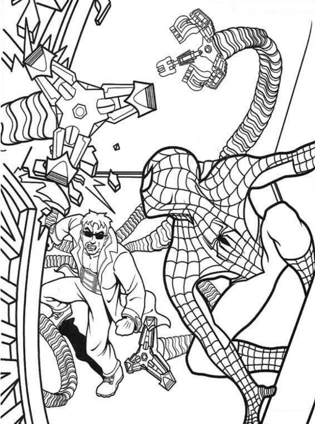 Desenhos de Doutor Polvo Vs Homem-Aranha para colorir