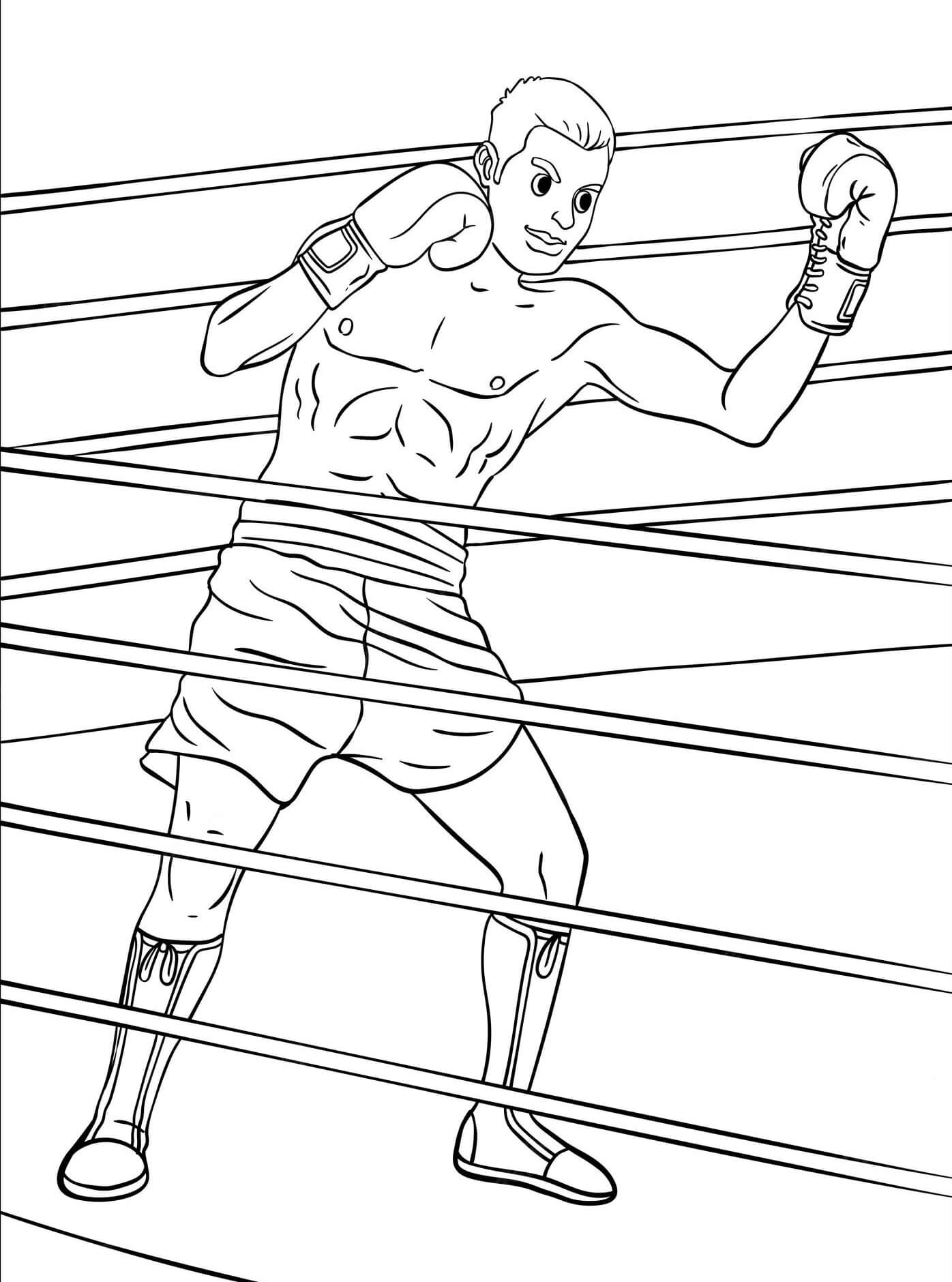 Desenhos de Boxeador Básico para colorir