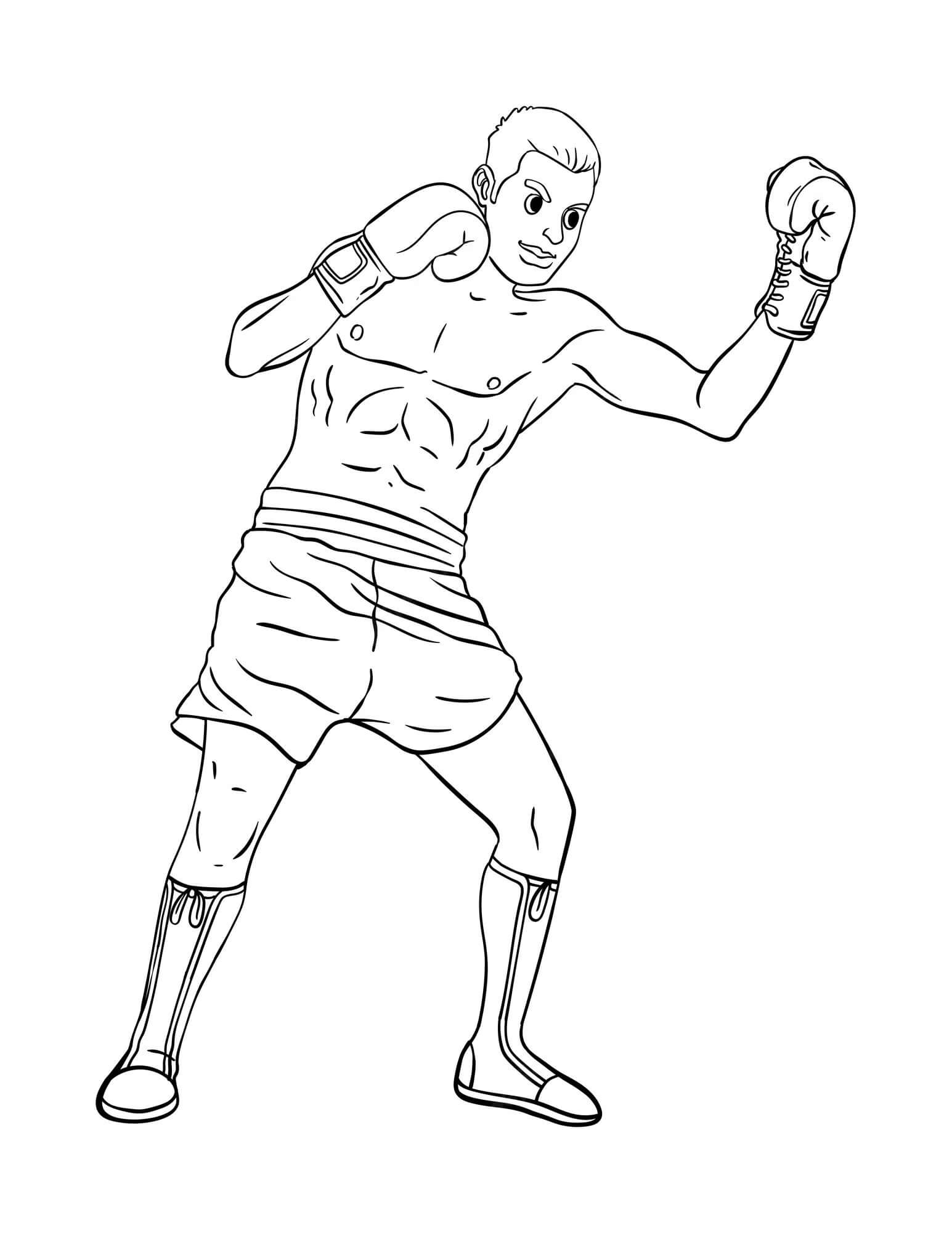 Desenhos de Boxeador Bonito para colorir