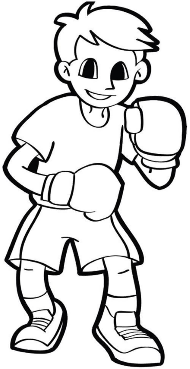 Desenhos de Boxeador Divertido para colorir