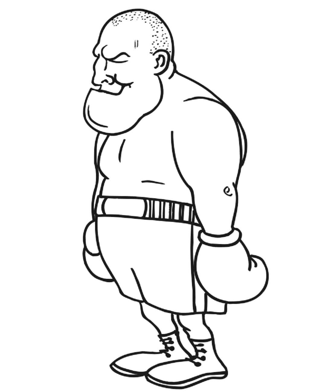 Desenhos de Boxeador Engraçado para colorir