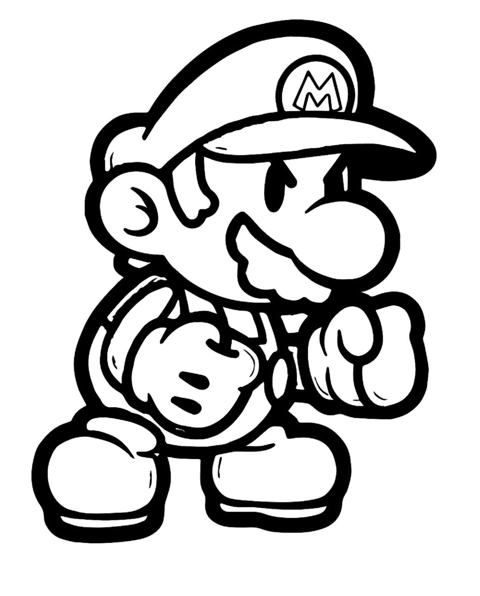 Desenhando Mário Boxer para colorir
