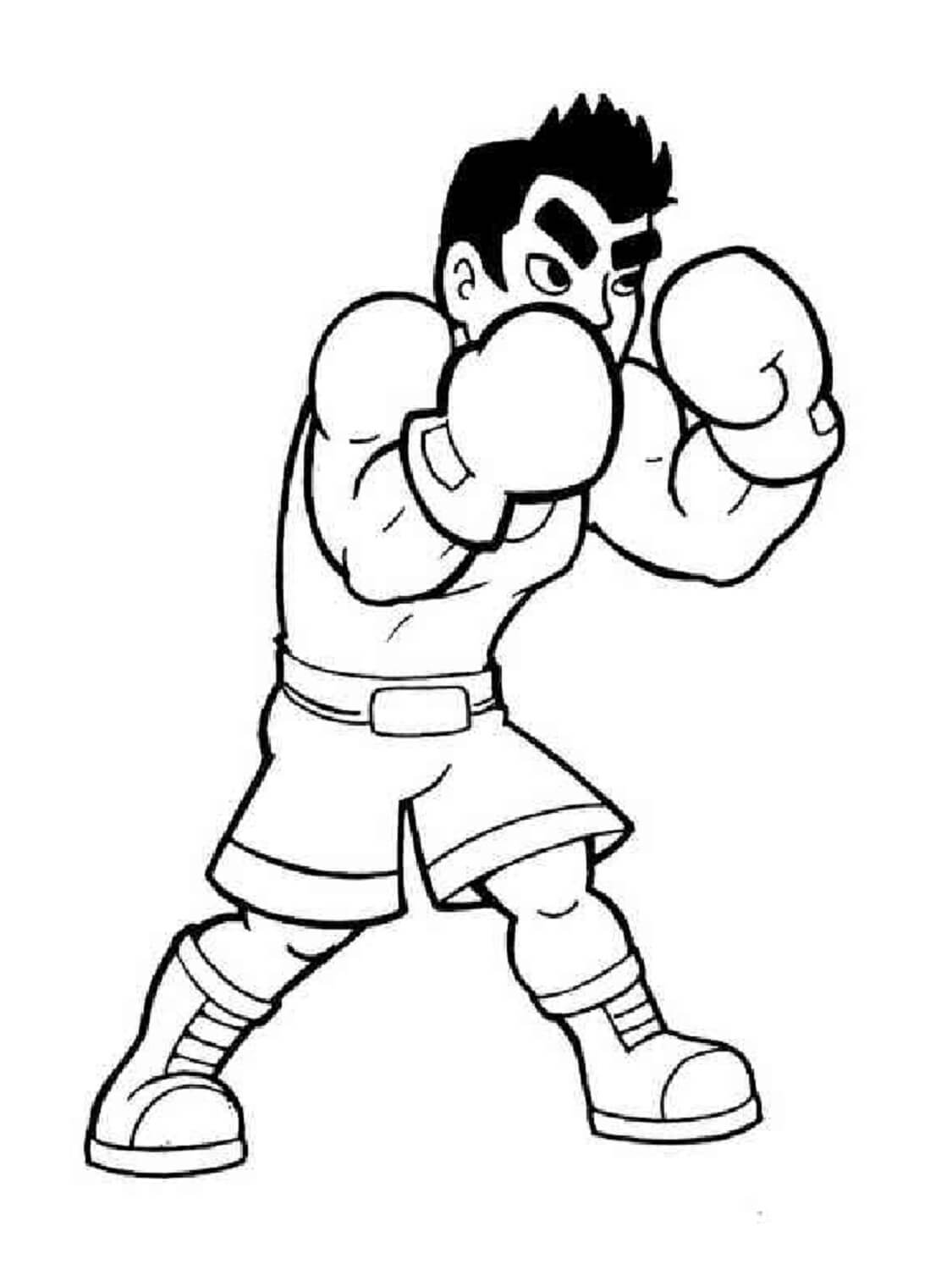 Desenho Menino Boxer para colorir
