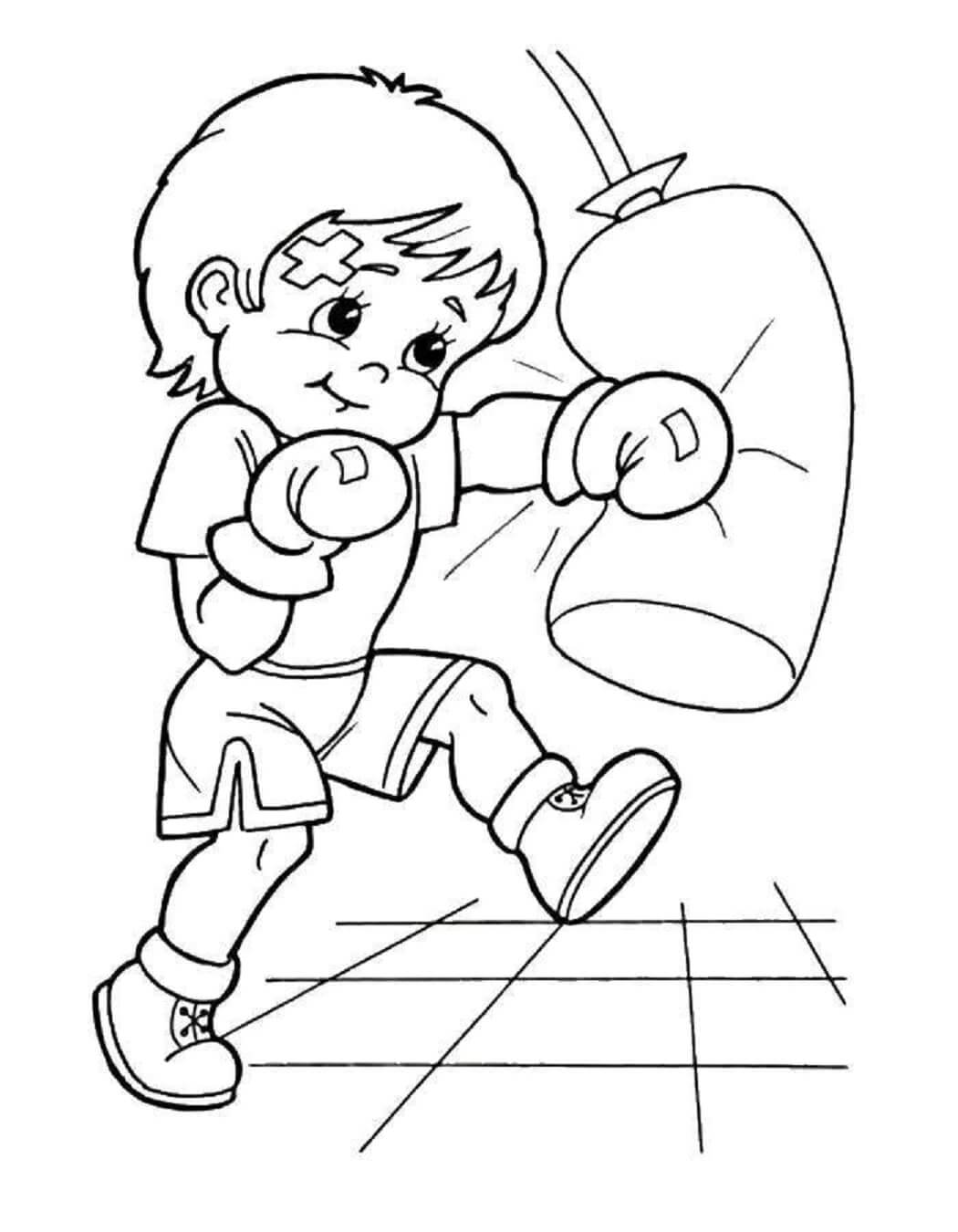 Desenhos de Garoto Boxeador para colorir