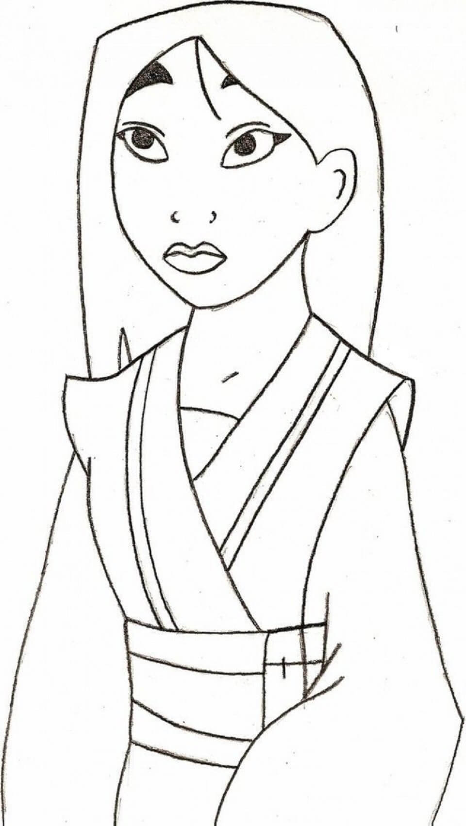 Desenho Mulan para colorir