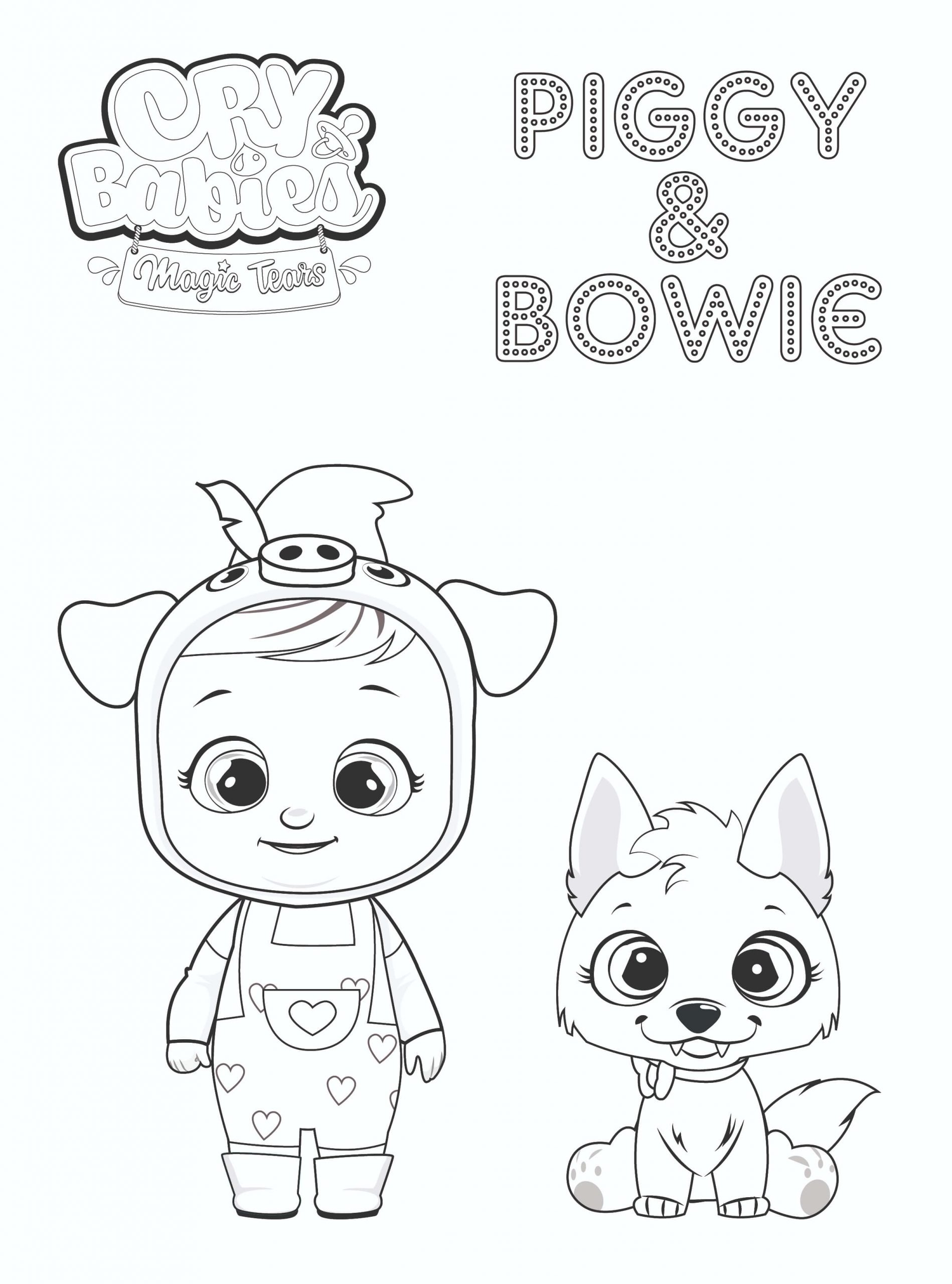 Desenhos de Piggy E Bowie para colorir