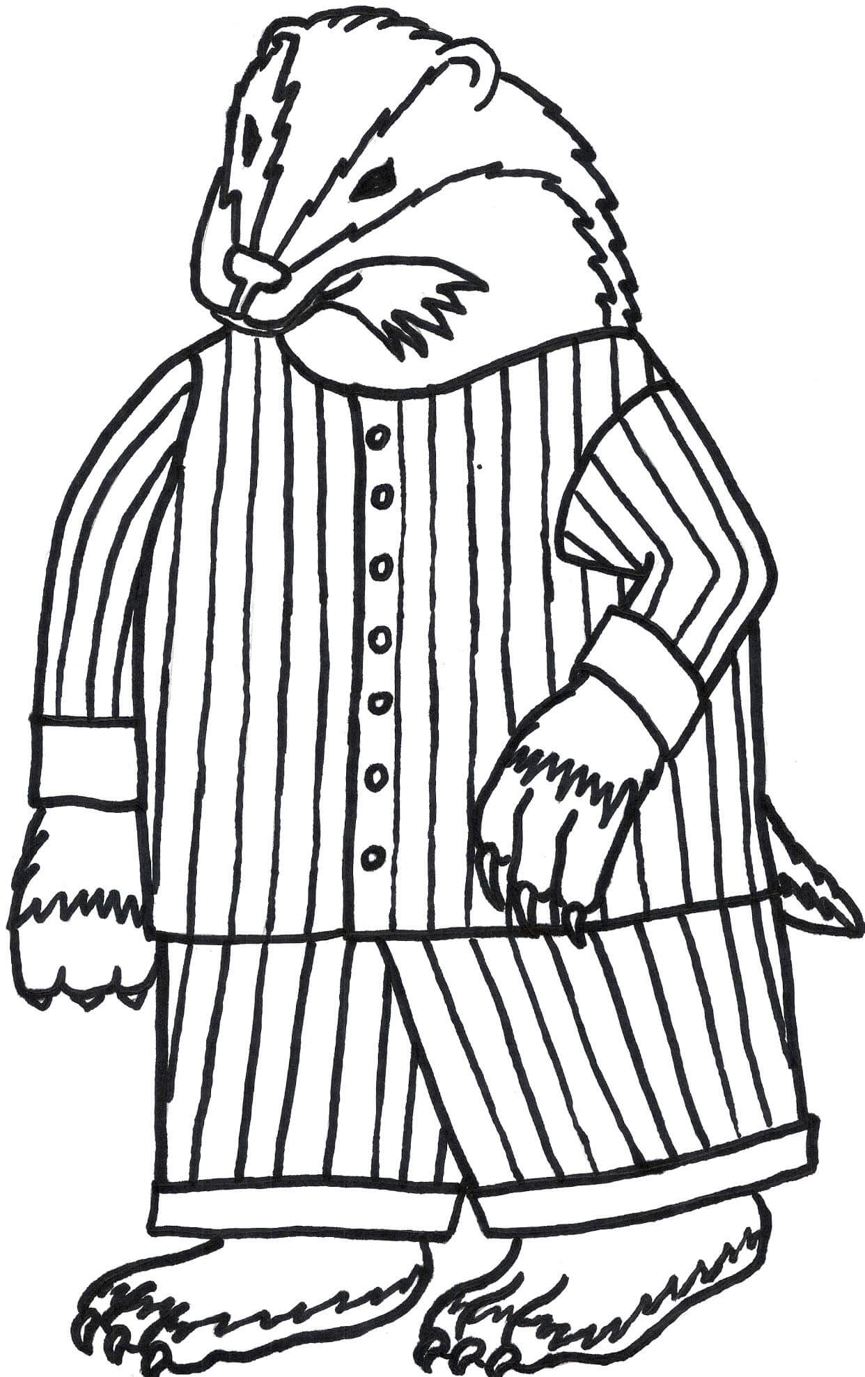 Desenhos de Desenho Badger Vestindo Camisola para colorir