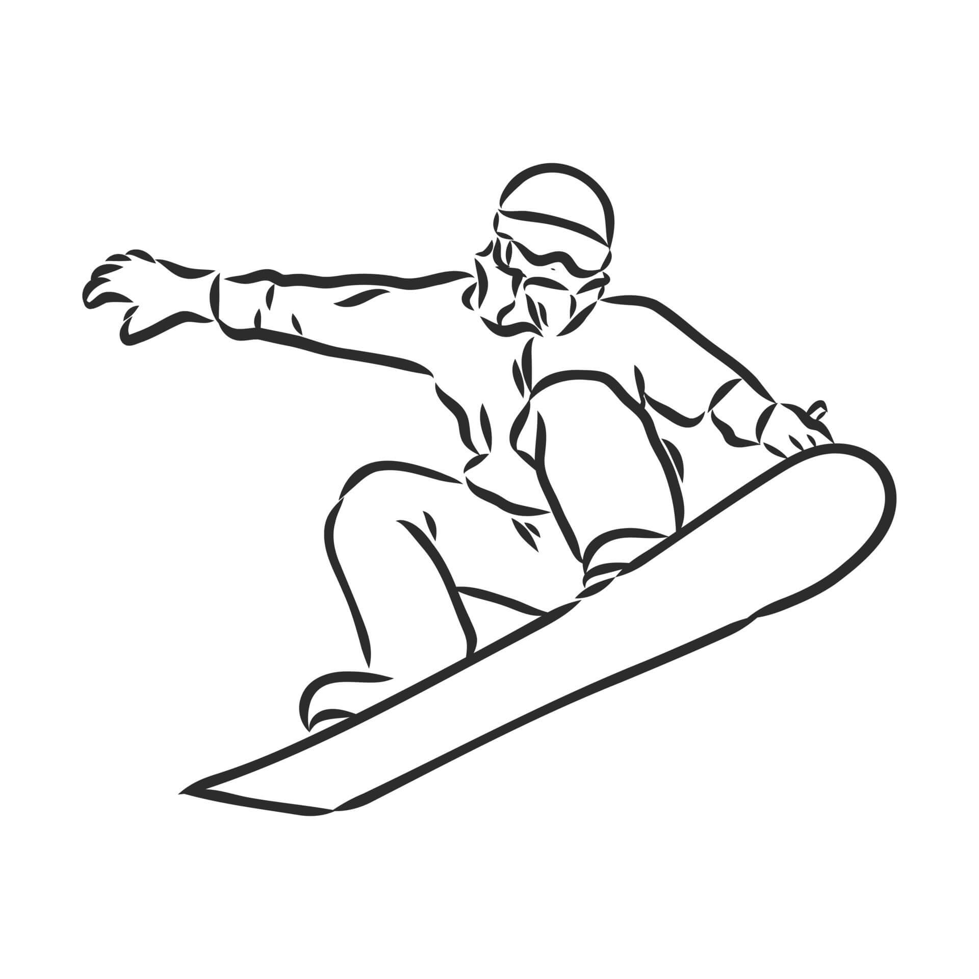 Desenho Básico De Snowboard para colorir