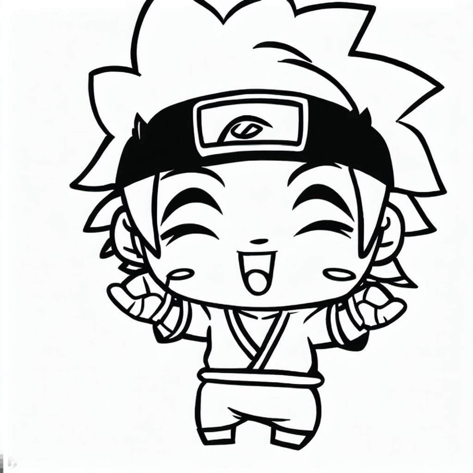 Desenhos de Feliz Naruto Kawaii para colorir