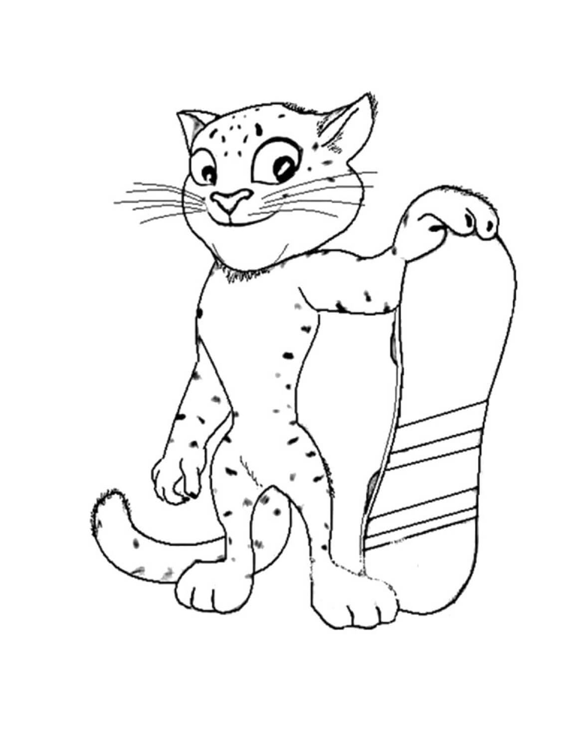 Desenhos de Gato Segurando Snowboard para colorir