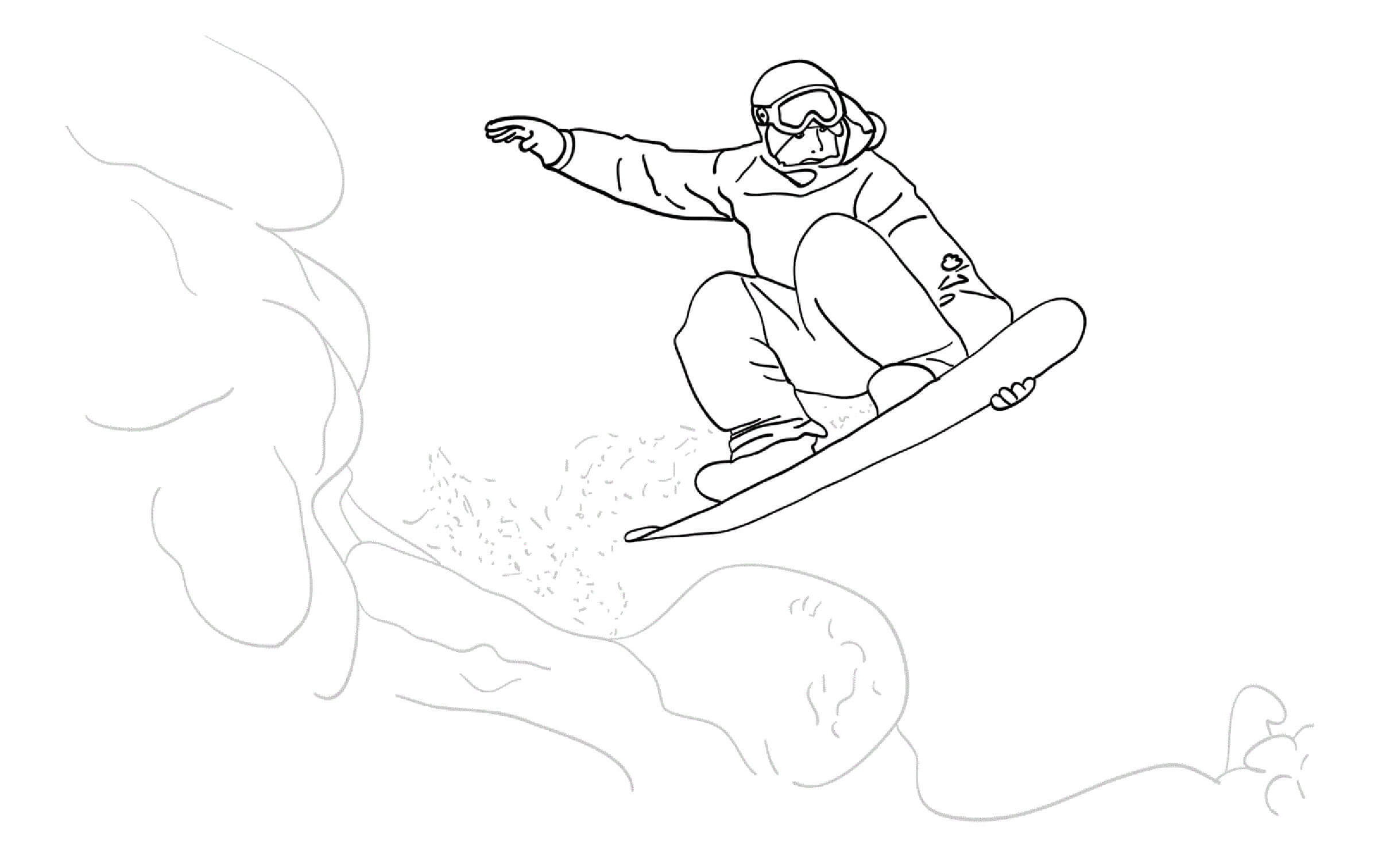 Homem Legal Com Snowboard para colorir