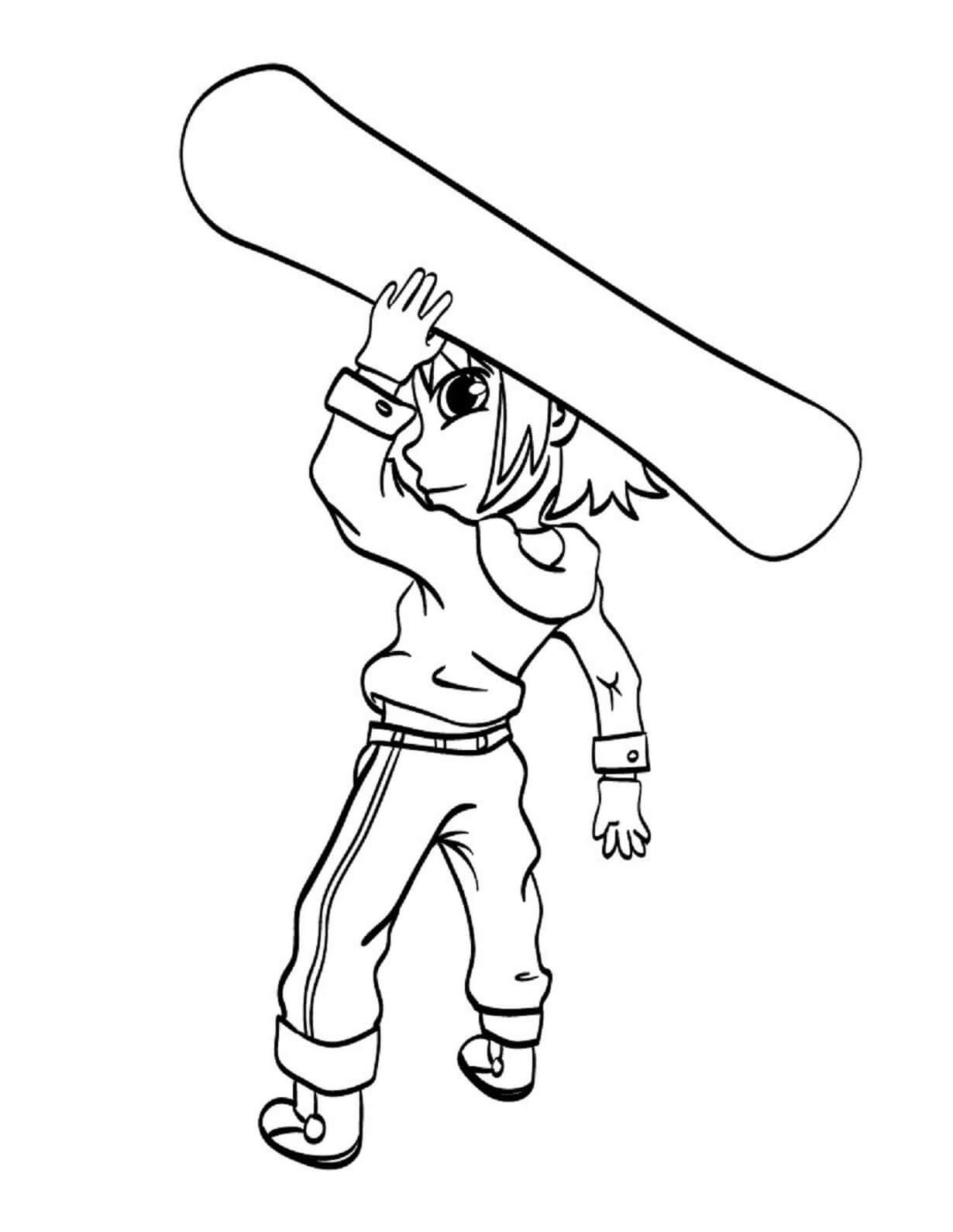 Desenhos de Menino Com Snowboard para colorir