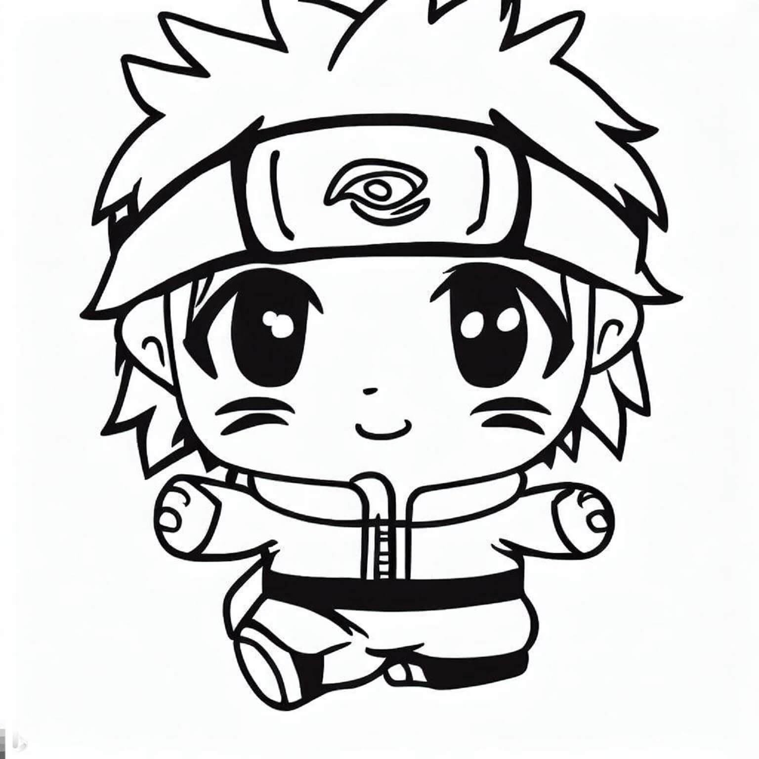 Desenhos de Naruto Kawaii Básico para colorir