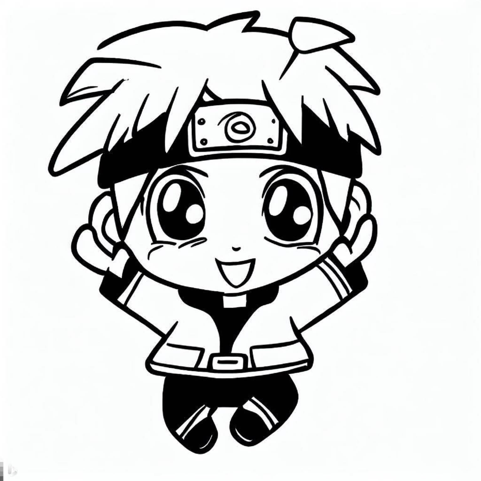 Desenhos de Naruto Kawaii Simples para colorir