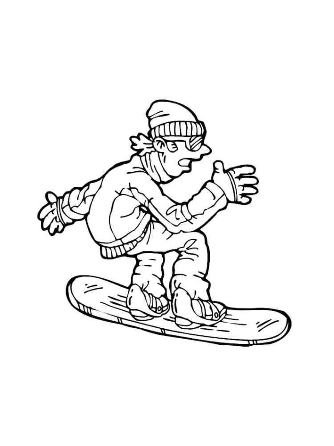 Desenhos de Prancha De Snowboard Agradável para colorir