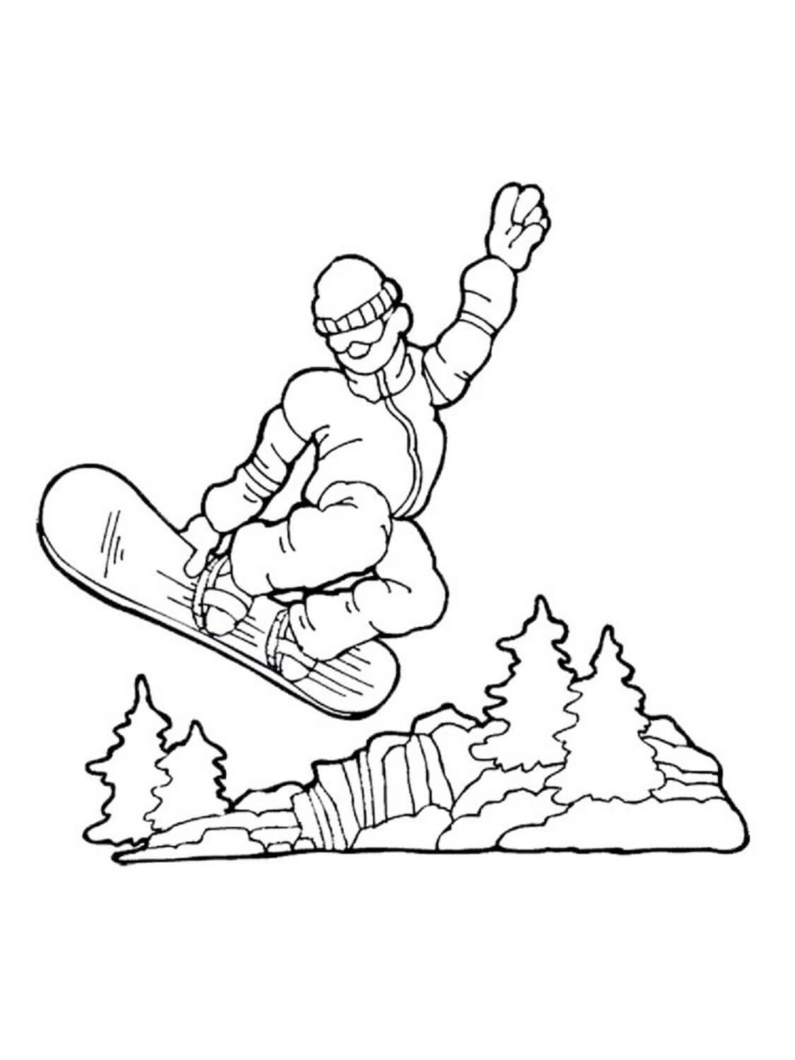 Snowboard Básico para colorir