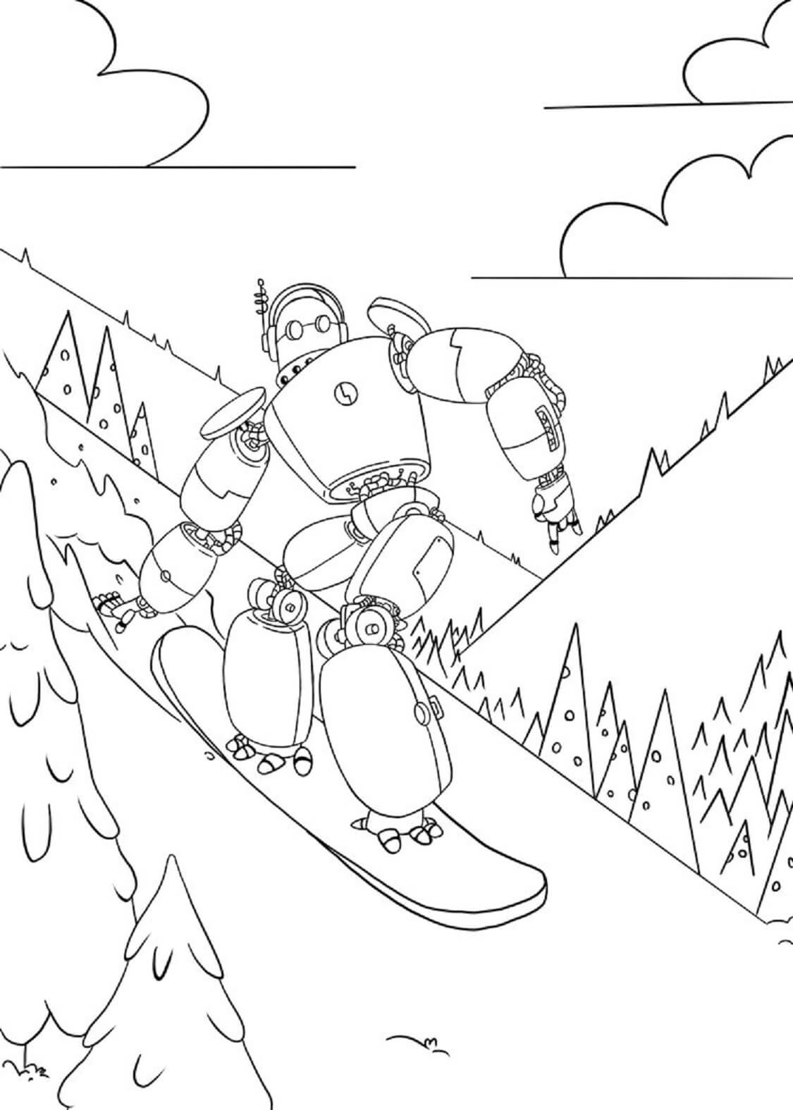 Desenhos de Snowboard Robô para colorir