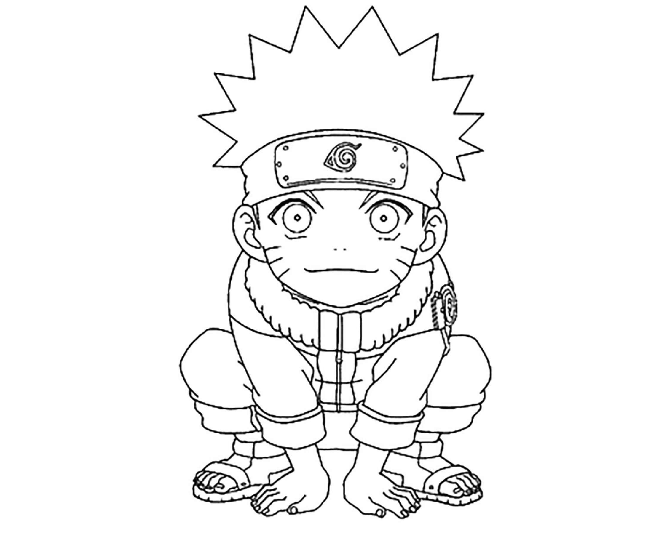 Desenhos de Sorridente Pequeno Naruto Kawaii para colorir