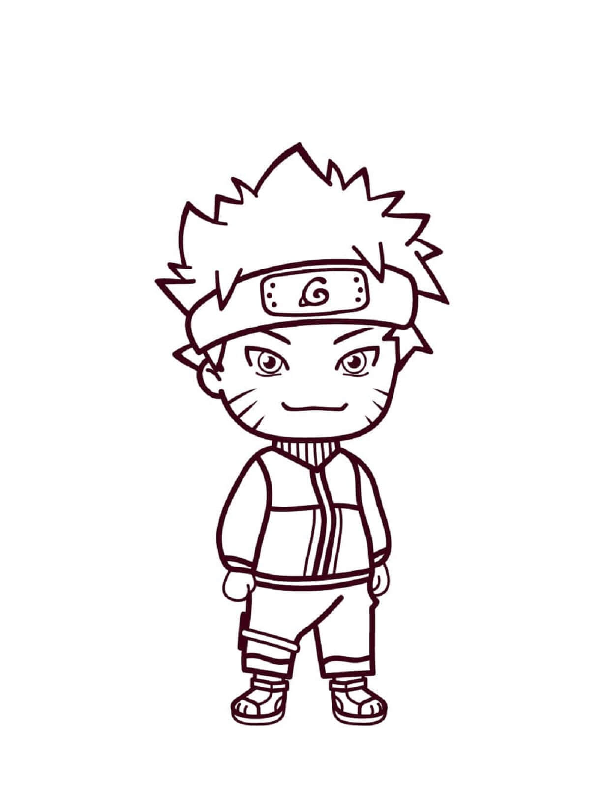 Desenhos de Sorrindo Naruto Kawaii para colorir