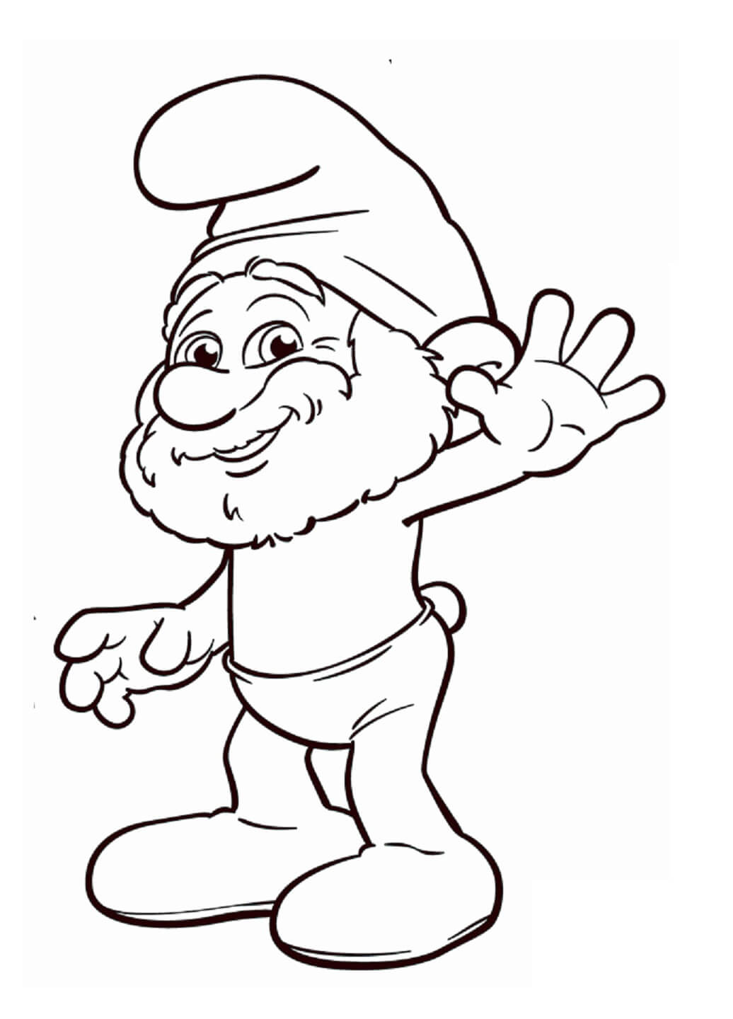 Desenhos de Básico Papai Smurf Diga oi para colorir