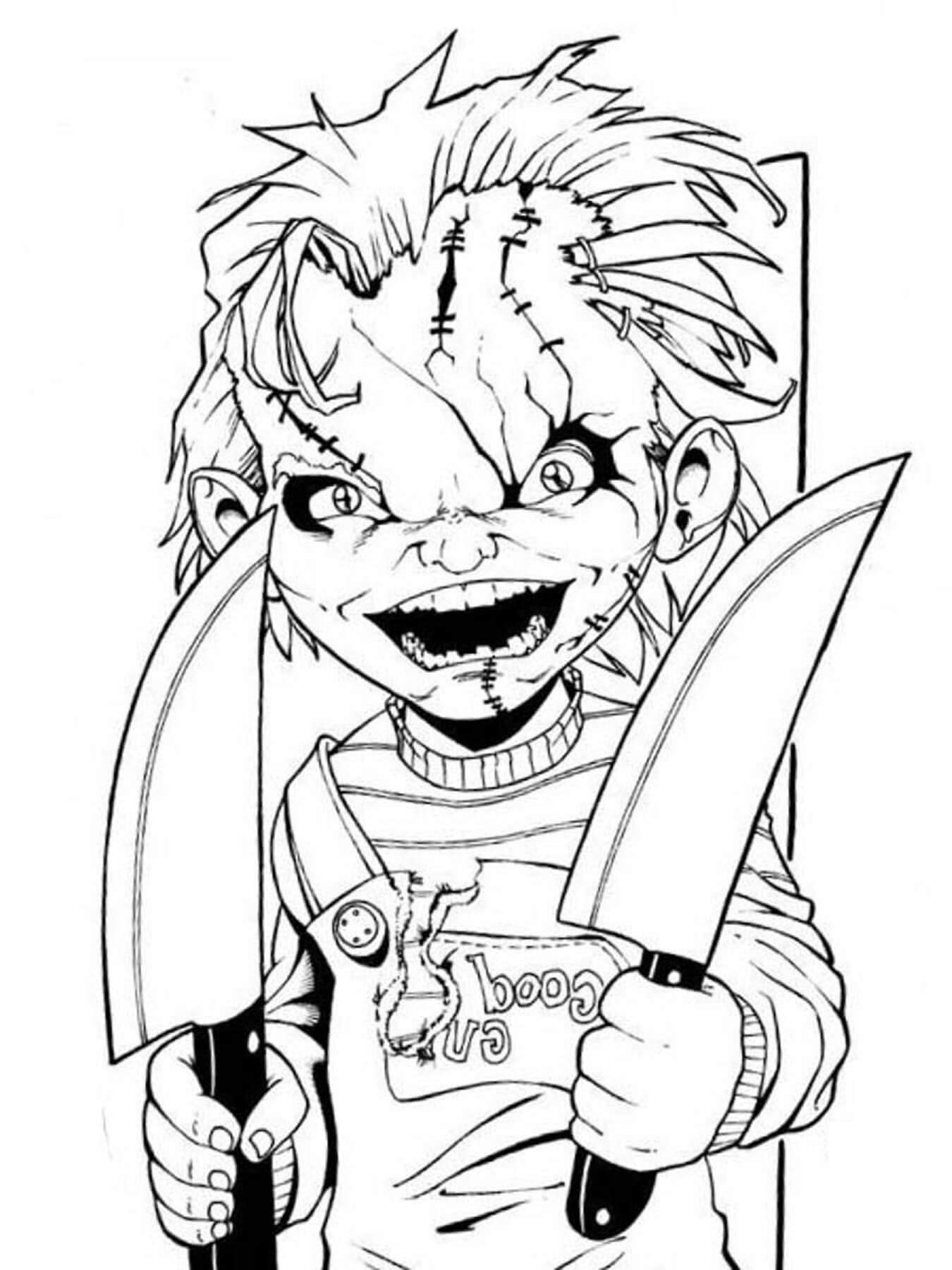 Desenhos de Chucky Básico para colorir
