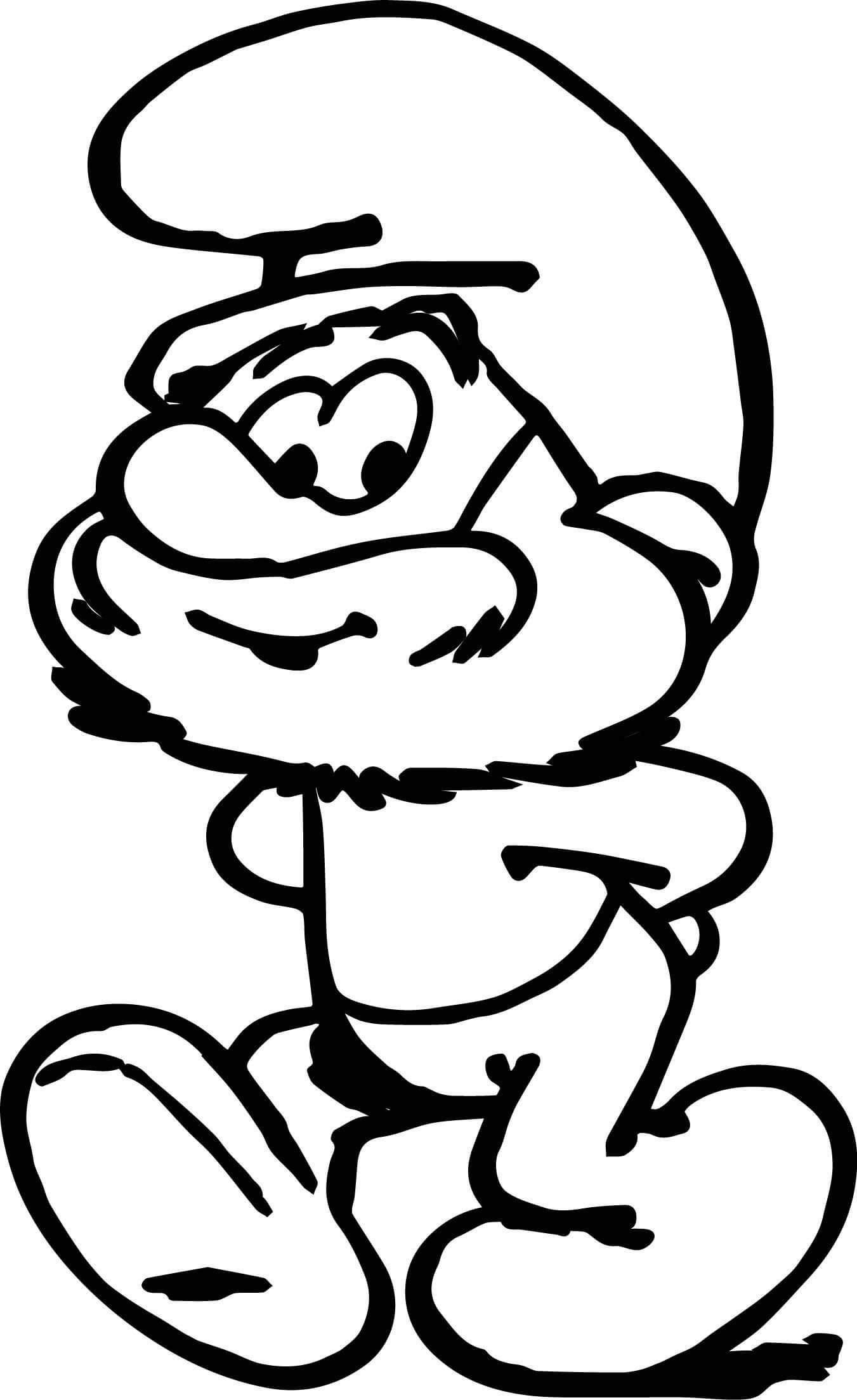 Desenhando O Papai Smurf para colorir