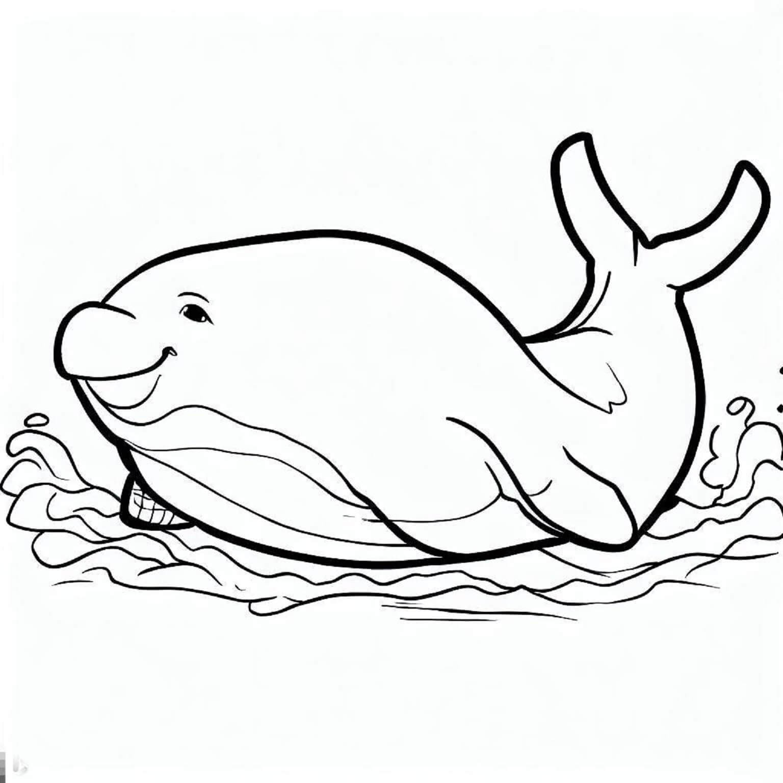 Feliz Beluga Bonita para colorir