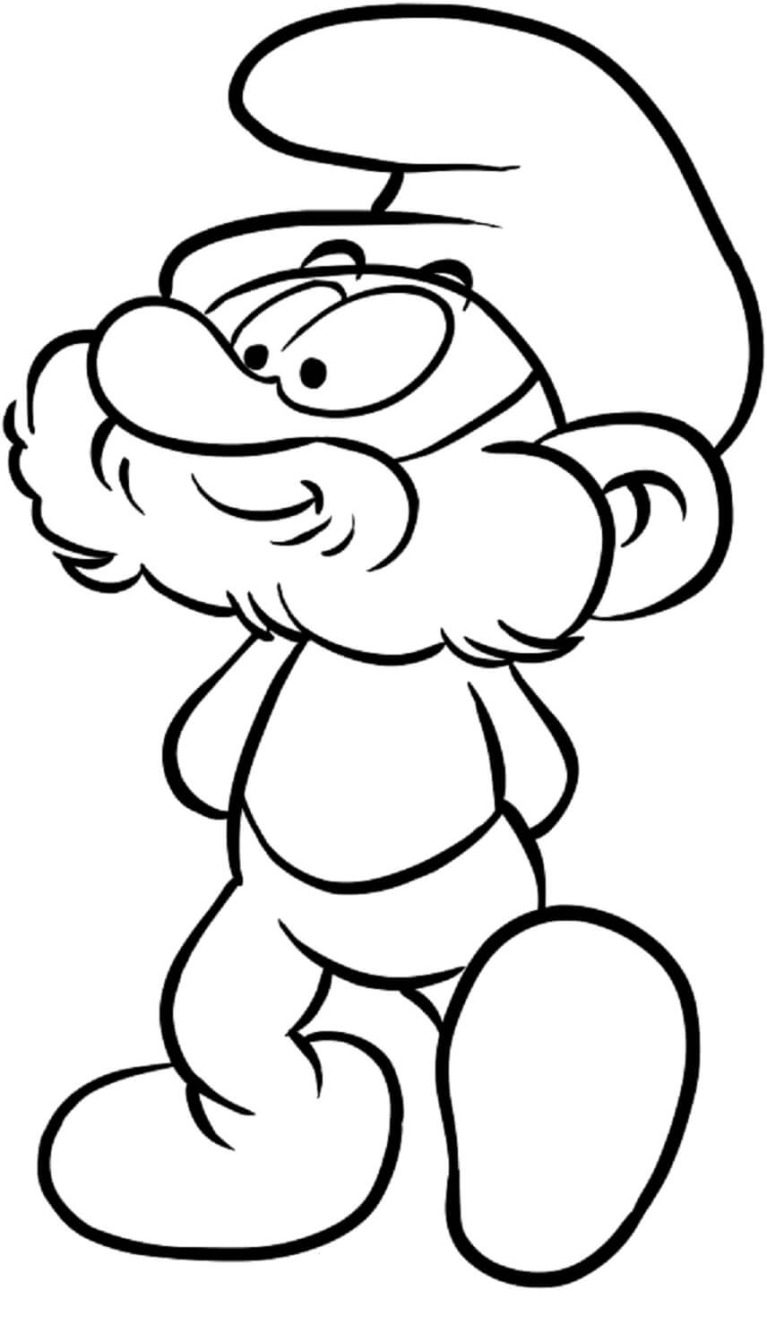 Desenhos de Papai Smurf Andando para colorir