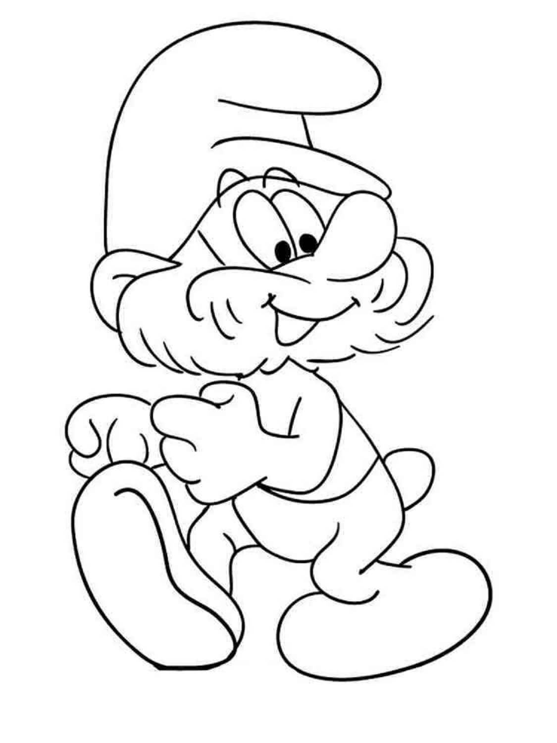 Desenhos de Papai Smurf Divertido para colorir
