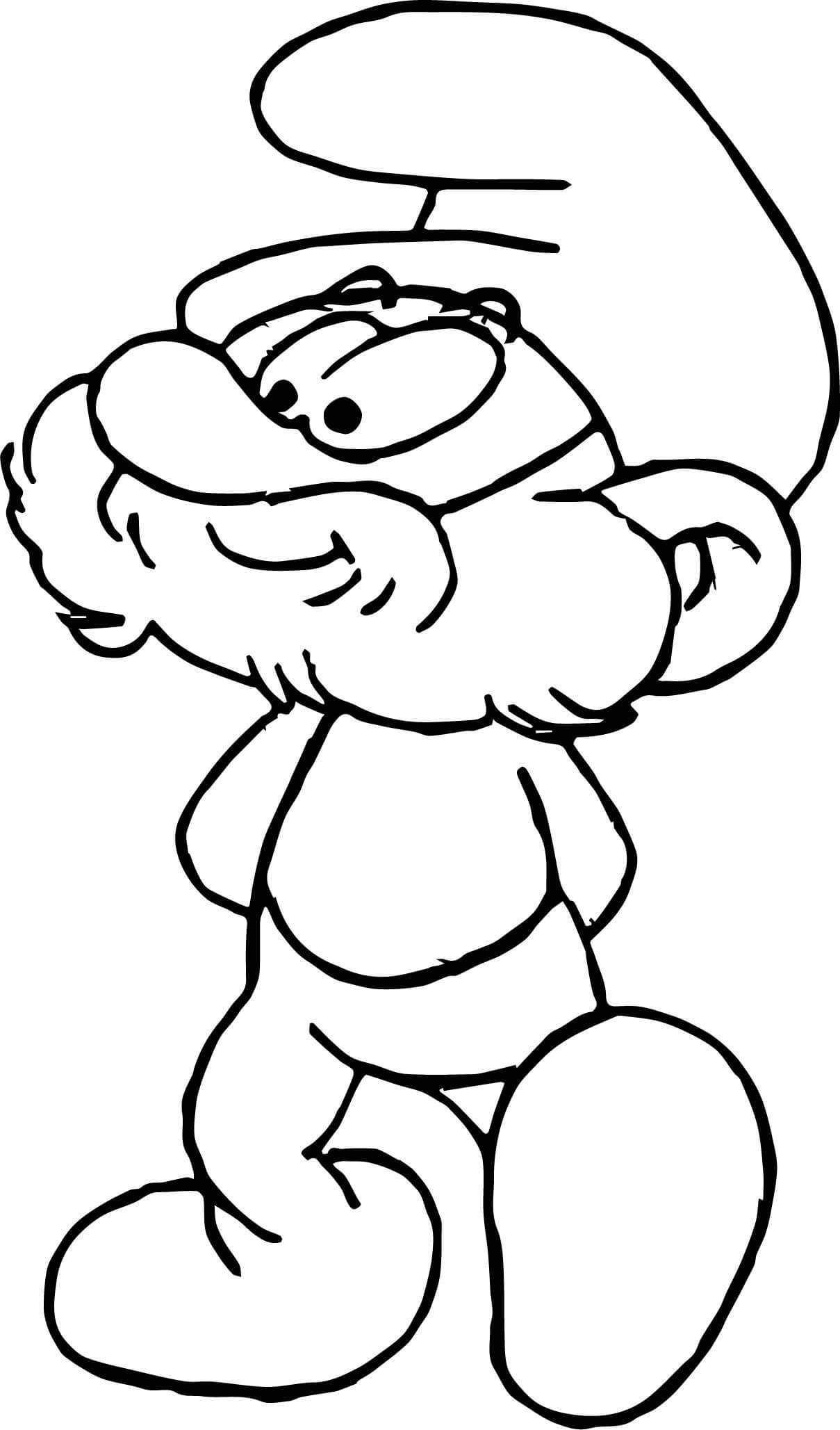 Desenhos de Papai Smurf Sorridente para colorir
