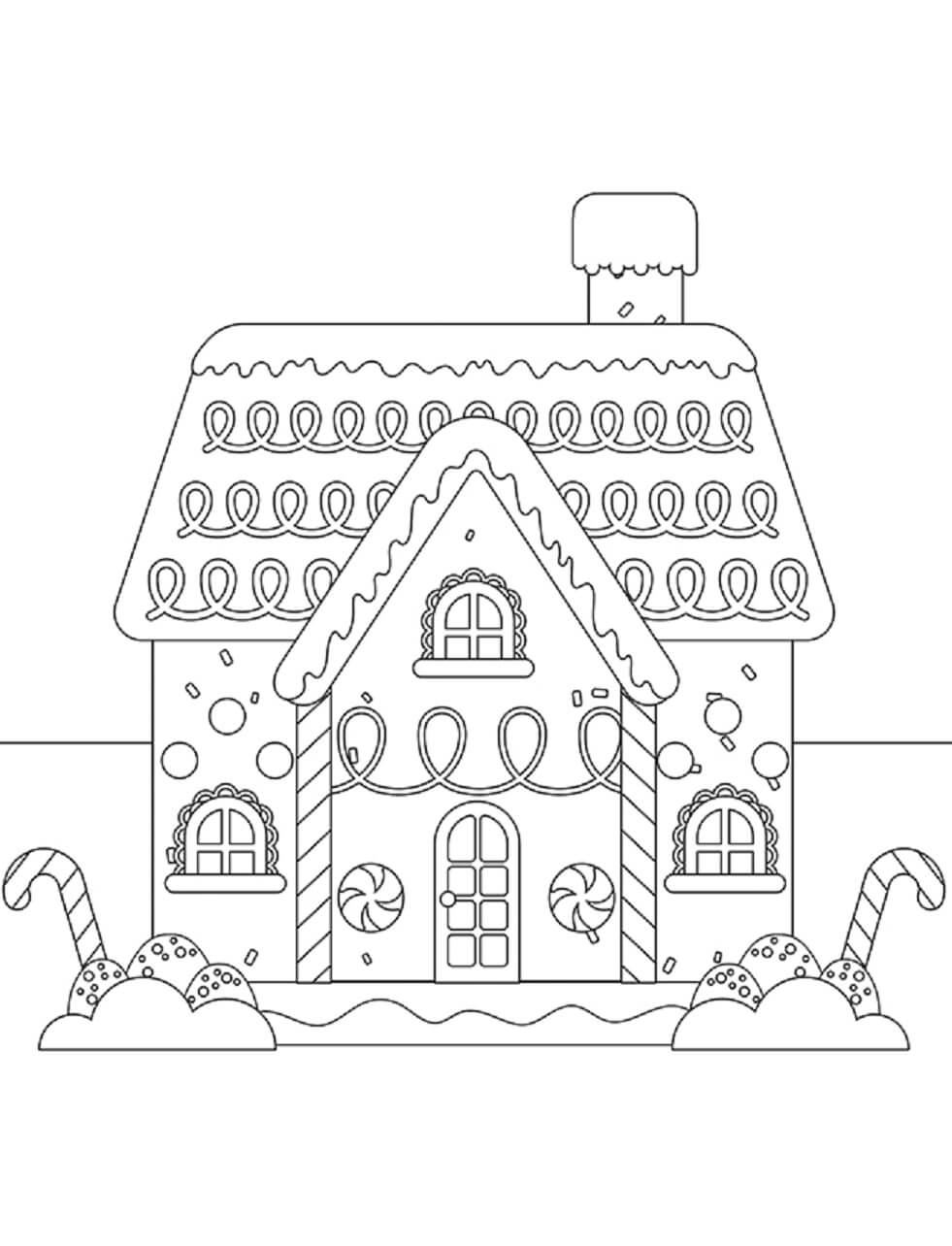 Desenhos de Casa de Gengibre Gratuita para colorir