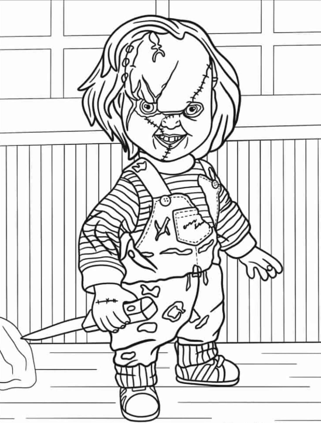 Chucky Engraçado para colorir