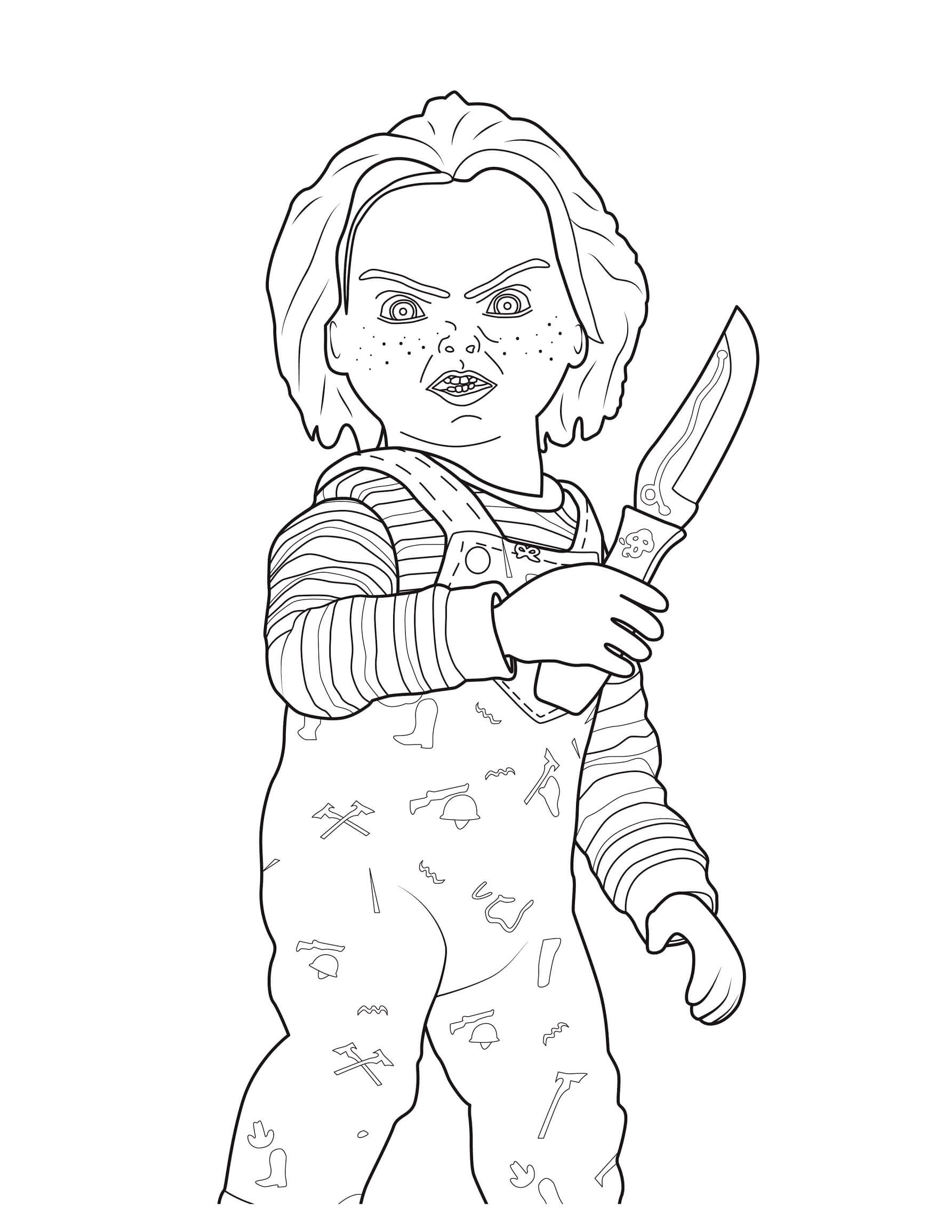 Desenhos de Chucky Simples para colorir